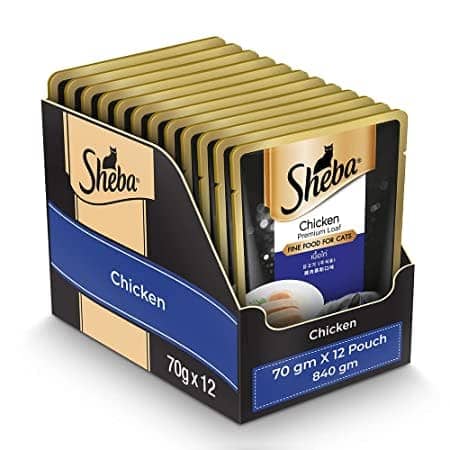 Sheba Chicken Loaf Rich Premium Adult Fine Wet Food and Chicken All Life Stage Cat Dry Food Combo