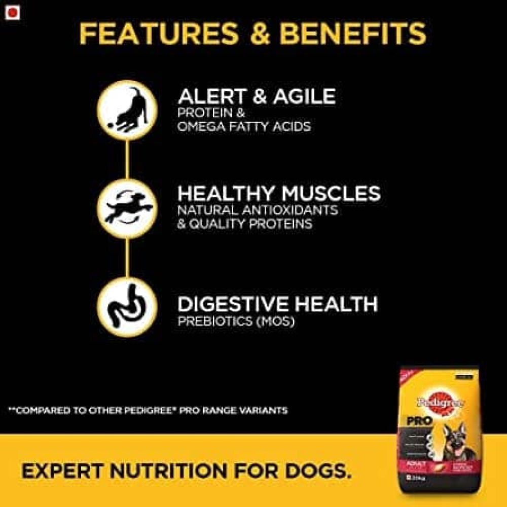 Pedigree PRO Expert Nutrition Active Large Breed Dry and Chicken and Liver Chunks in Gravy Adult Wet Dog Food Combo