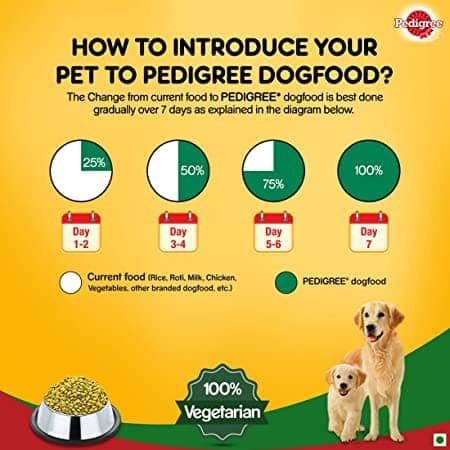Pedigree 100% Vegetarian Dry and Chicken Chunks in Gravy Wet Puppy Dog Food Combo