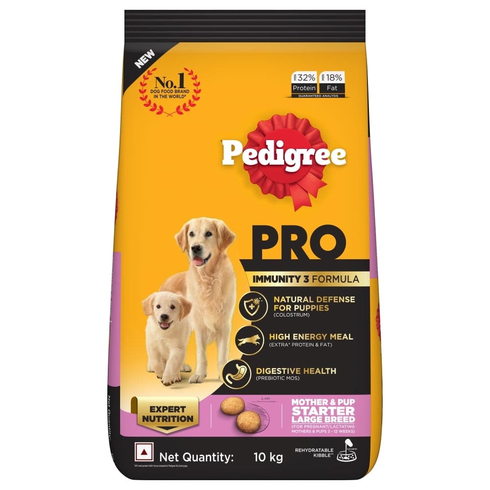 Pedigree PRO Expert Nutrition Lactating/Pregnant Mother & Puppy Starter Small Breed Dry and Chicken Chunks in Gravy Puppy Wet Food Combo
