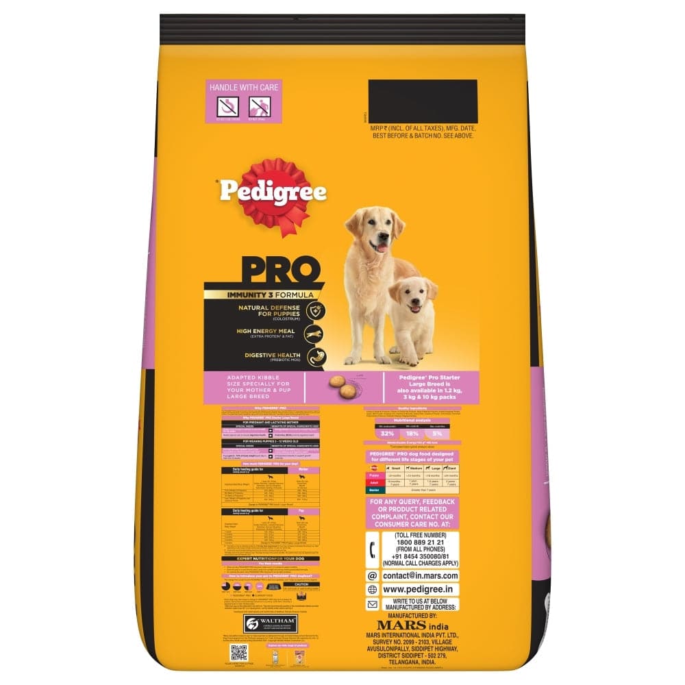 Pedigree PRO Expert Nutrition Lactating/Pregnant Mother & Puppy Starter Large Breed Dog Dry and Chicken Chunks in Gravy Puppy Wet Food Combo