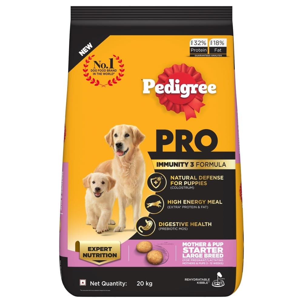 Pedigree PRO Expert Nutrition Lactating/Pregnant Mother & Puppy Starter Small Breed Dry and Chicken Chunks in Gravy Puppy Wet Food Combo