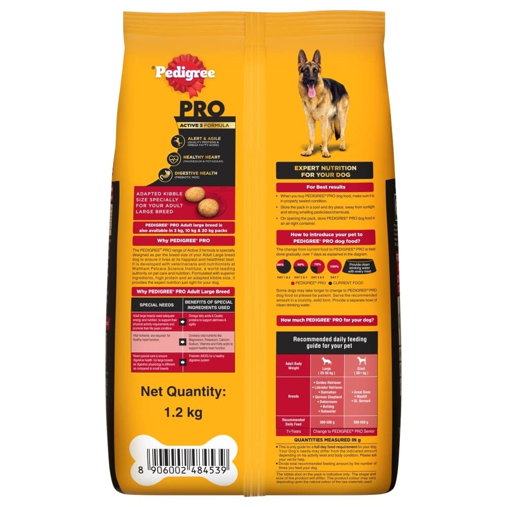 Pedigree PRO Expert Nutrition Active Large Breed Dry and Chicken and Liver Chunks in Gravy Adult Wet Dog Food Combo