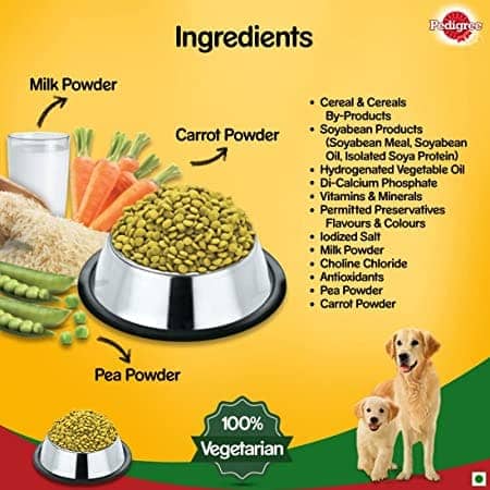 Pedigree 100% Vegetarian Dry and Chicken Chunks in Gravy Wet Puppy Dog Food Combo