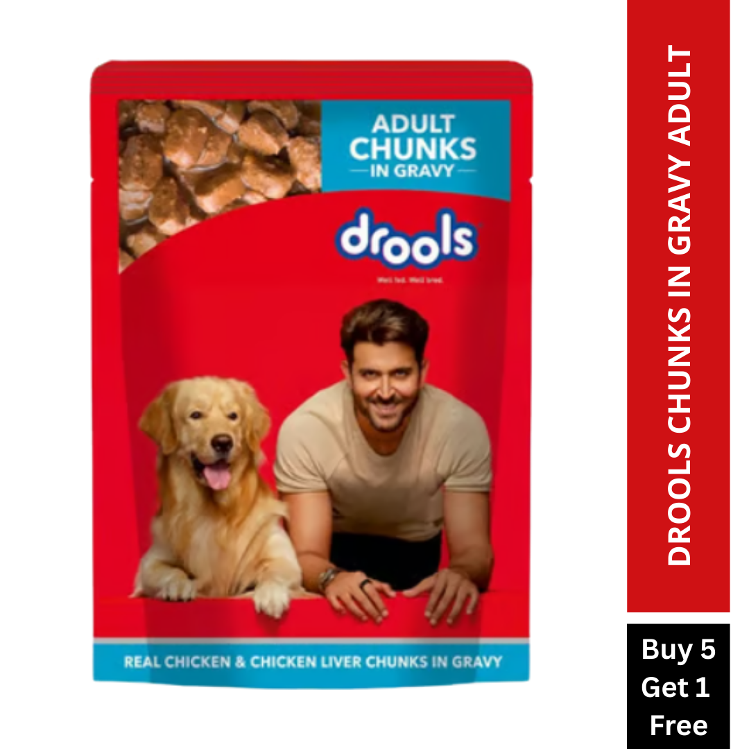 Drools Real Chicken & Chicken Liver Chunks in Gravy Adult Dog Wet Food