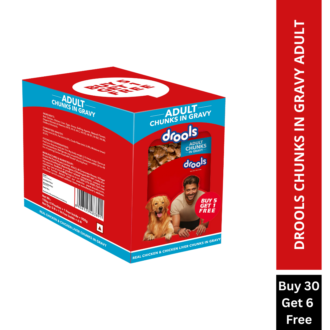 Drools Real Chicken & Chicken Liver Chunks in Gravy Adult Dog Wet Food