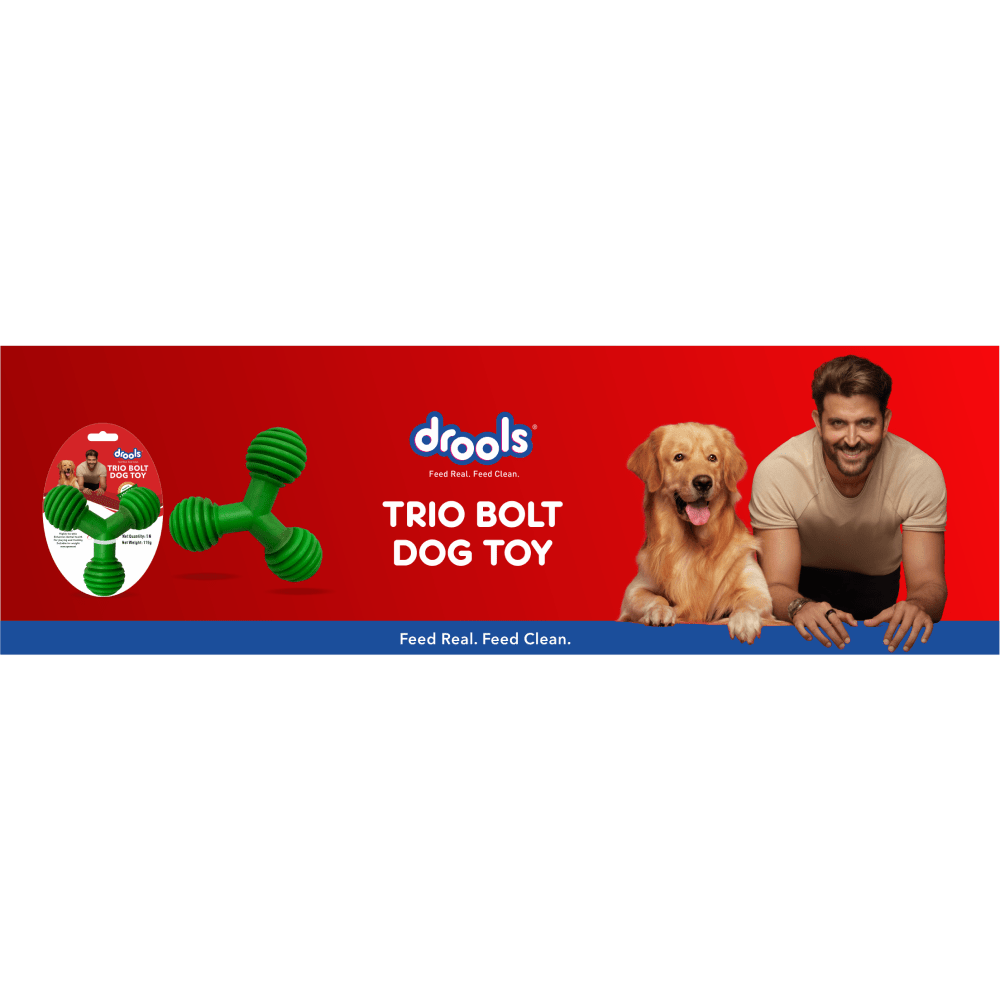Drools Non Toxic Rubber Trio Bolt Toy for Dogs