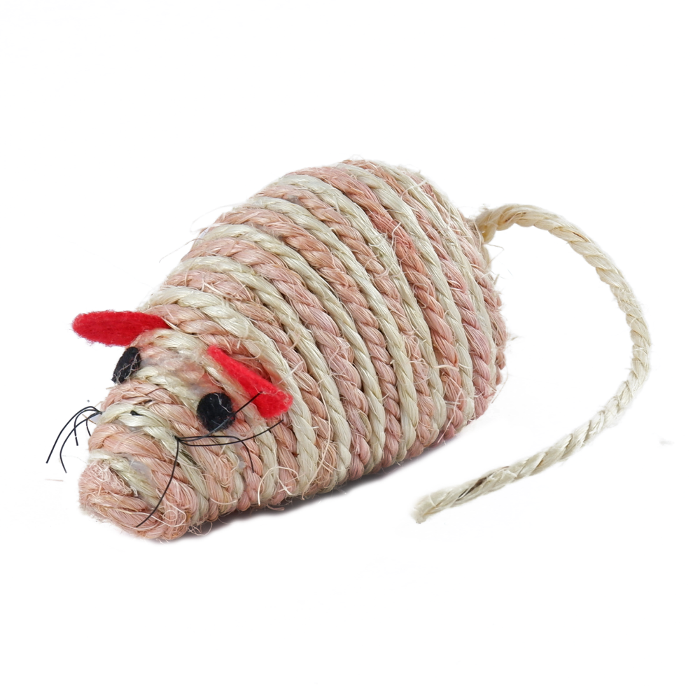 Trixie Mouse Shaped Sisal Toy for Cats (Pink)