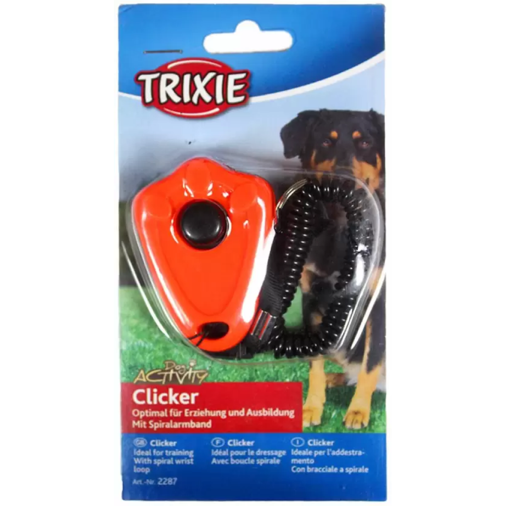 Trixie Clicker with Spiral Wrist Loop Training Aid for Dogs