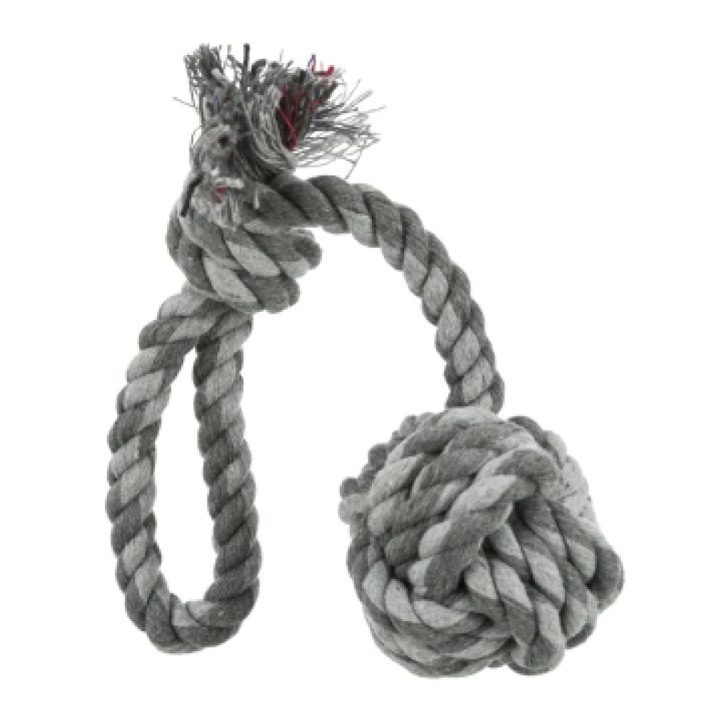 Trixie Playing Rope Loop with Woven in Ball Toy for Dogs (Grey)