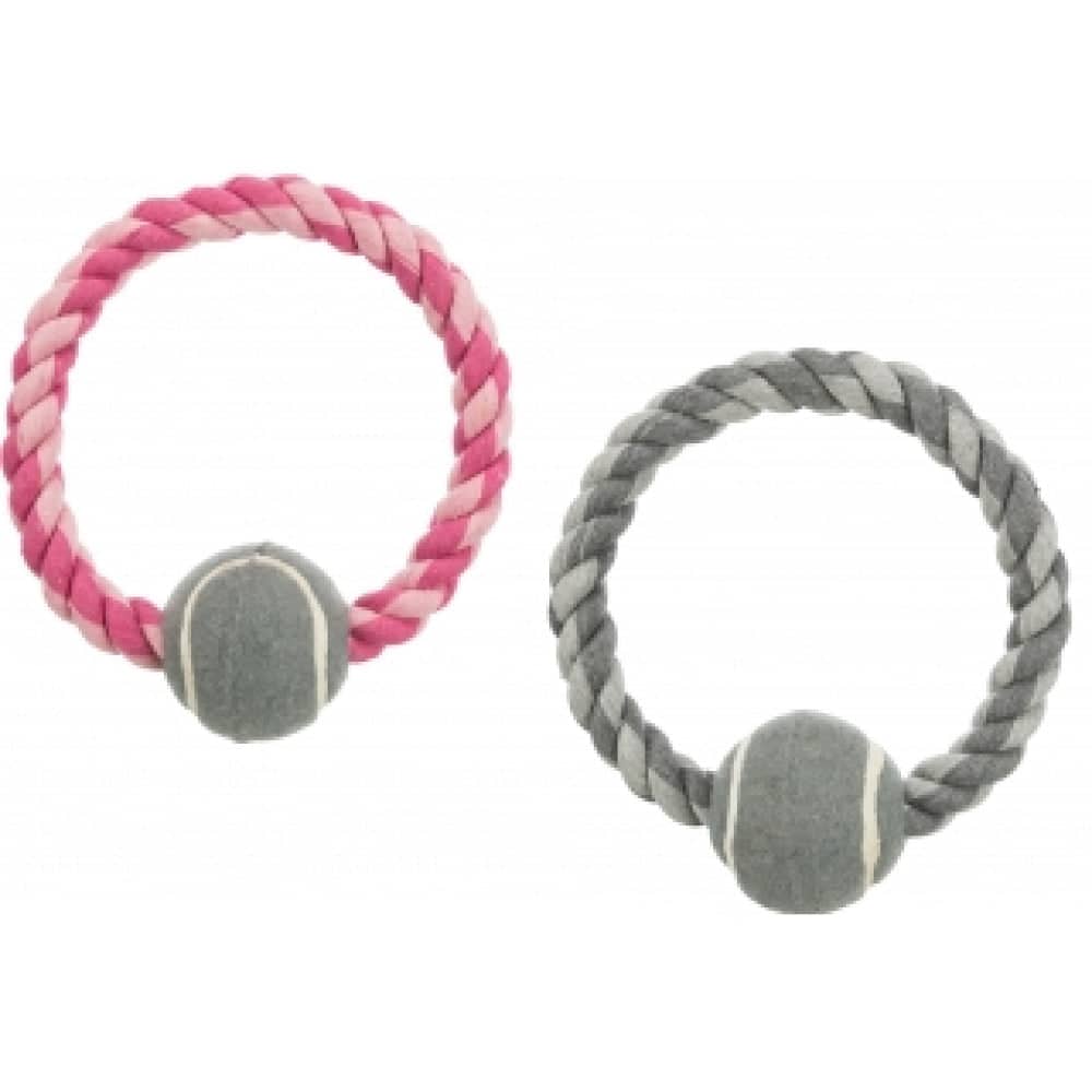 Trixie Rope Ring with Tennis Ball Toy for Dogs