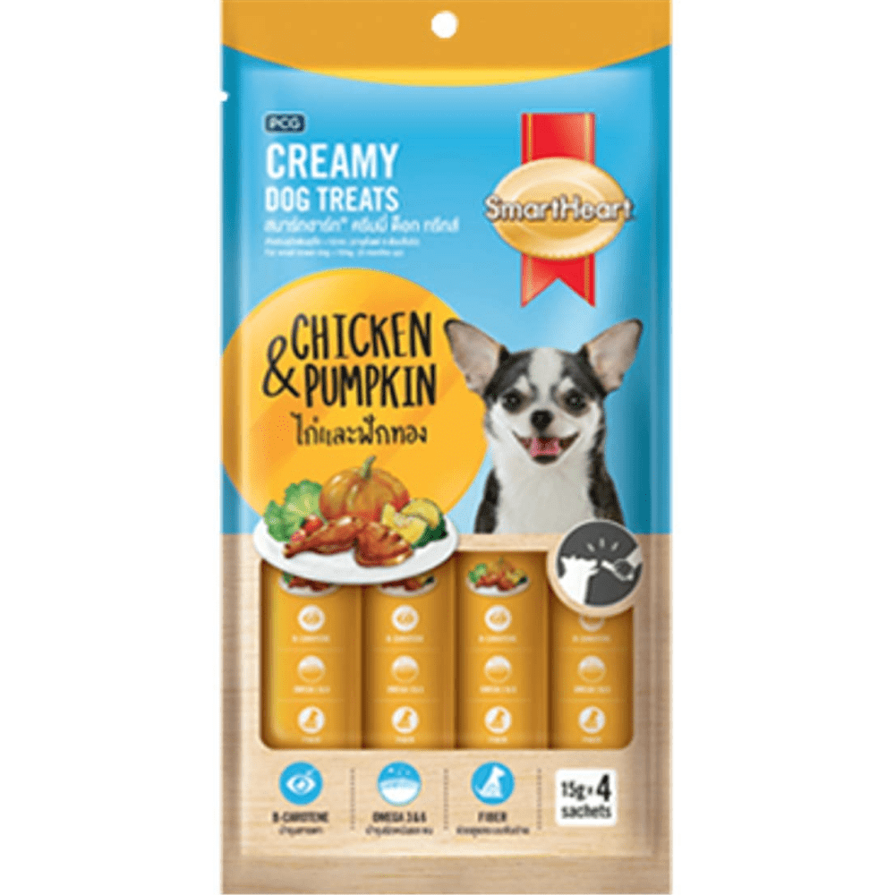 SmartHeart Chicken & Spinach and Chicken & Pumpkin Creamy Treat for Dogs Combo