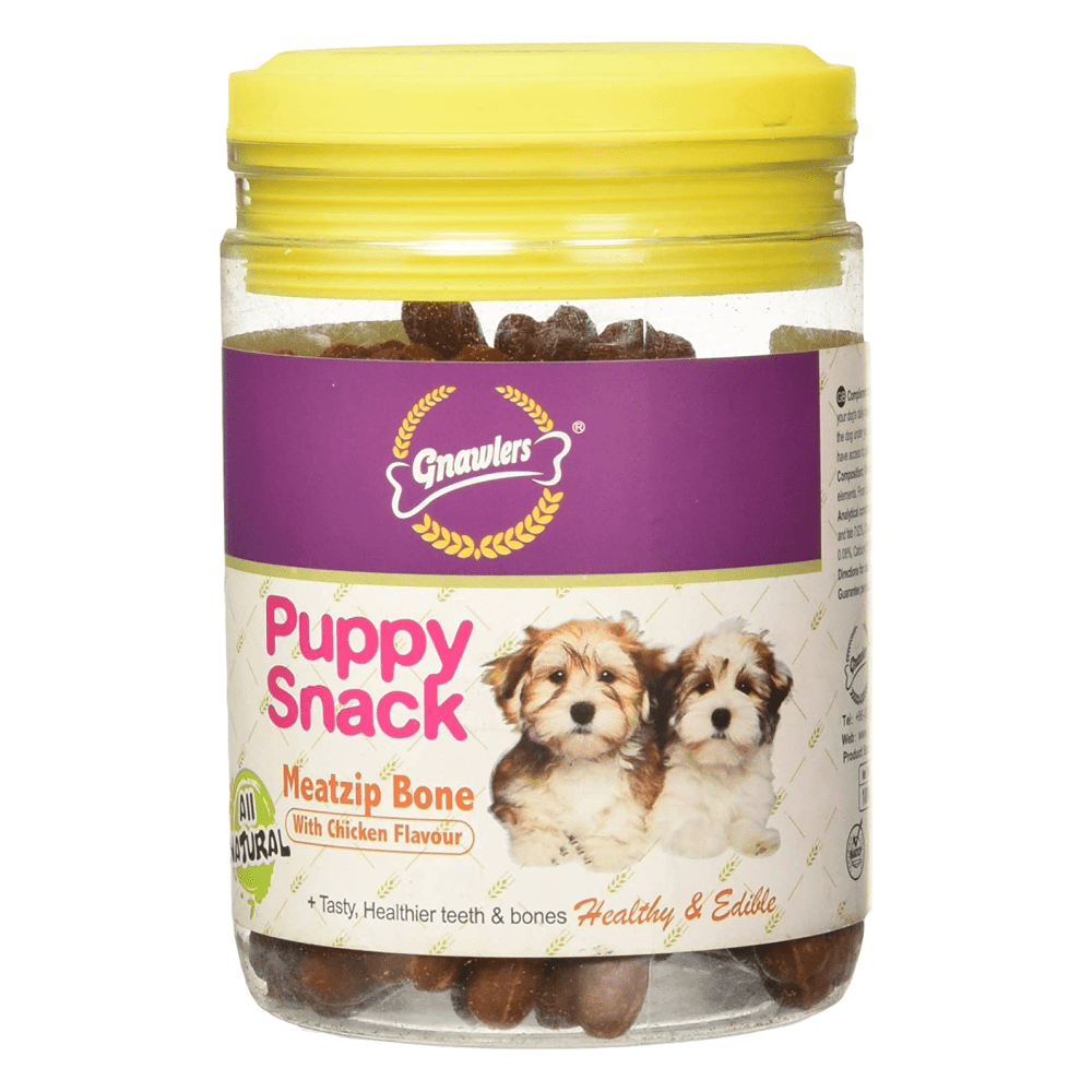 Gnawlers Puppy Snack Meatzip Bone Chicken Flavoured Dog Treats