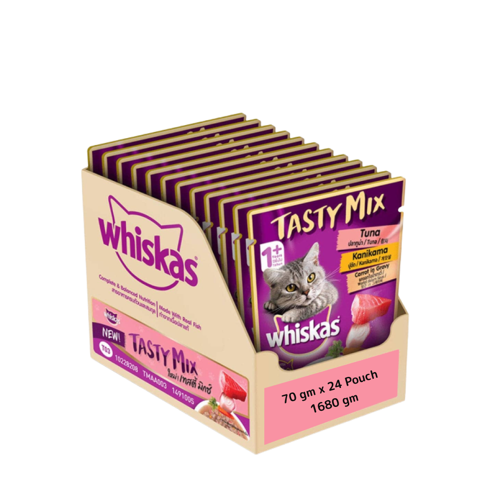 Whiskas Tuna with Kanikama And Carrot in Gravy Tasty Mix Adult Cat Wet Food