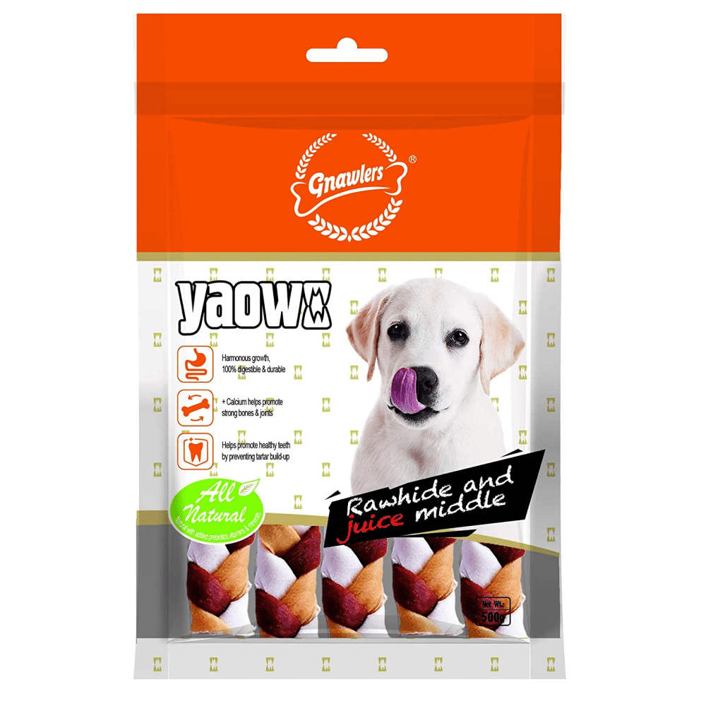 Gnawlers Yaowo Braided Dog Treats (5 inch)