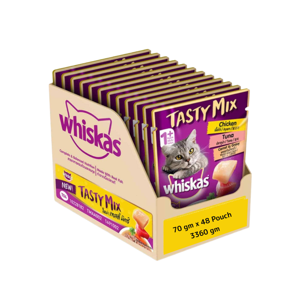 Whiskas Chicken With Tuna And Carrot in Gravy Tasty Mix Adult Cat Wet Food