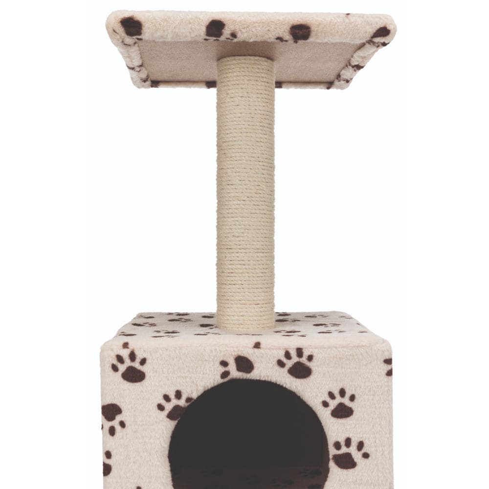 Trixie Junior Zamora Scratching Post with Paw Print Toy for Cats (Beige)