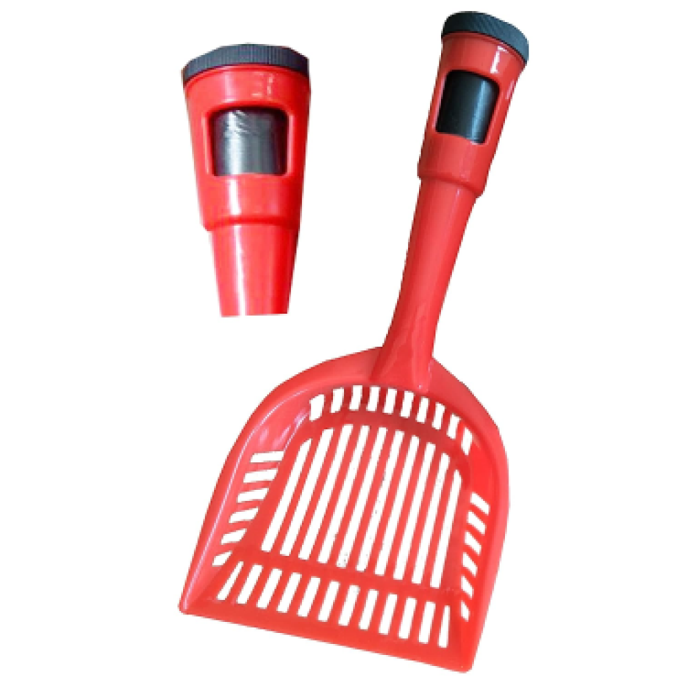 Trixie Litter Scoop with 20 Dirt Bags for Cats (Red)