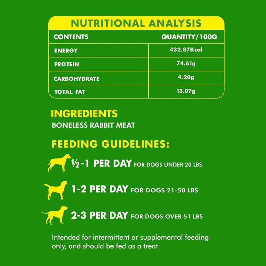 Pawsindia Organics Raw Bites Rabbit Jerky Dog Treats