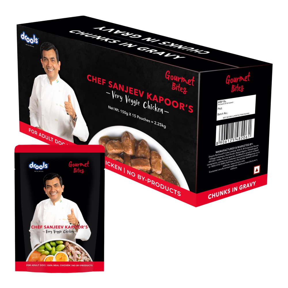 Drools Gourmet Bites Sanjeev Kapoor Recipe Very Veggie Chicken Adult Dog Wet Food