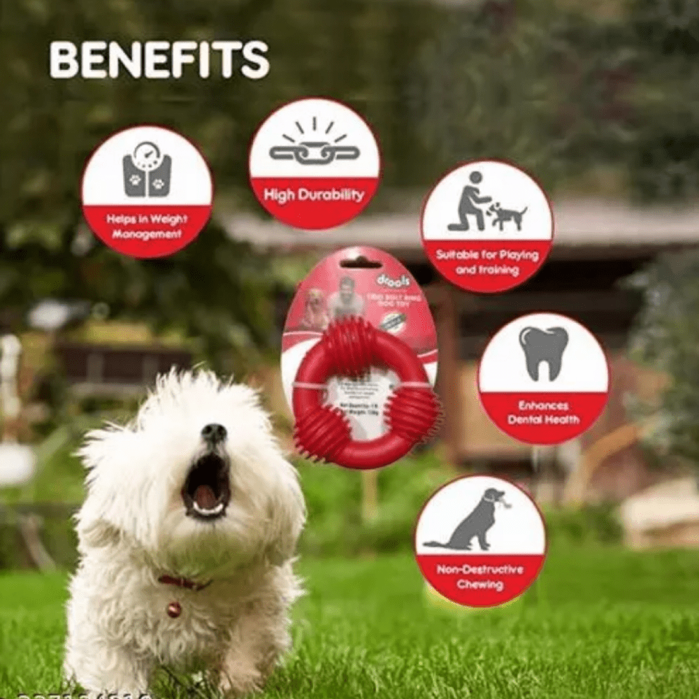 Drools Non Toxic Rubber Trio Bolt Ring Toy for Dogs