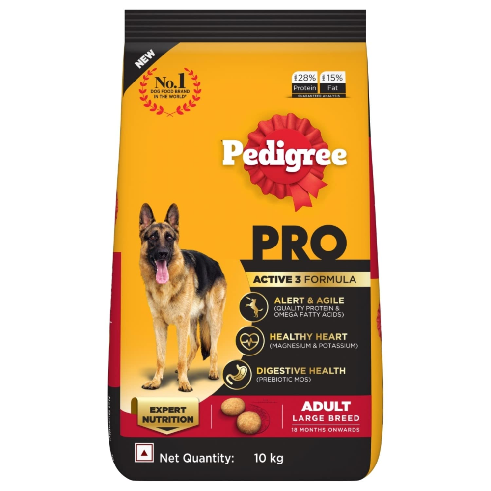Pedigree PRO Expert Nutrition Active Large Breed Dry and Chicken and Liver Chunks in Gravy Adult Wet Dog Food Combo