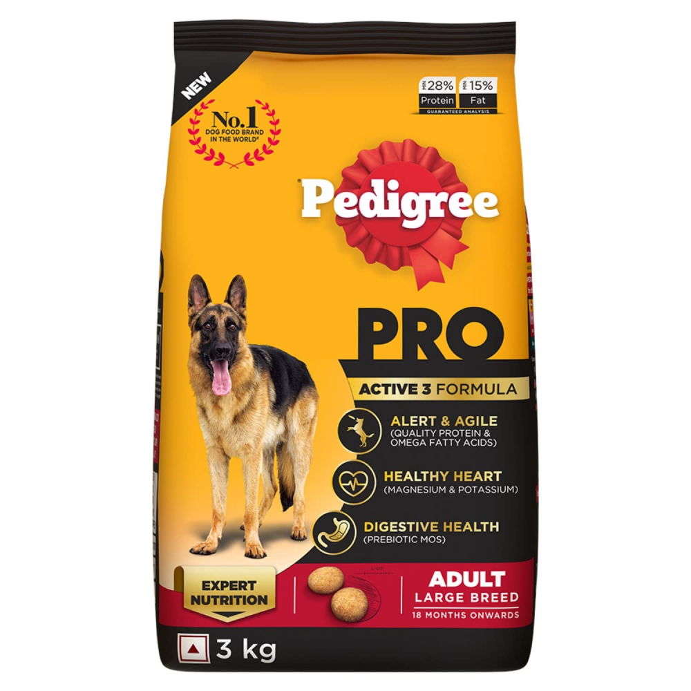 Pedigree PRO Expert Nutrition Active Large Breed Dry and Chicken and Liver Chunks in Gravy Adult Wet Dog Food Combo