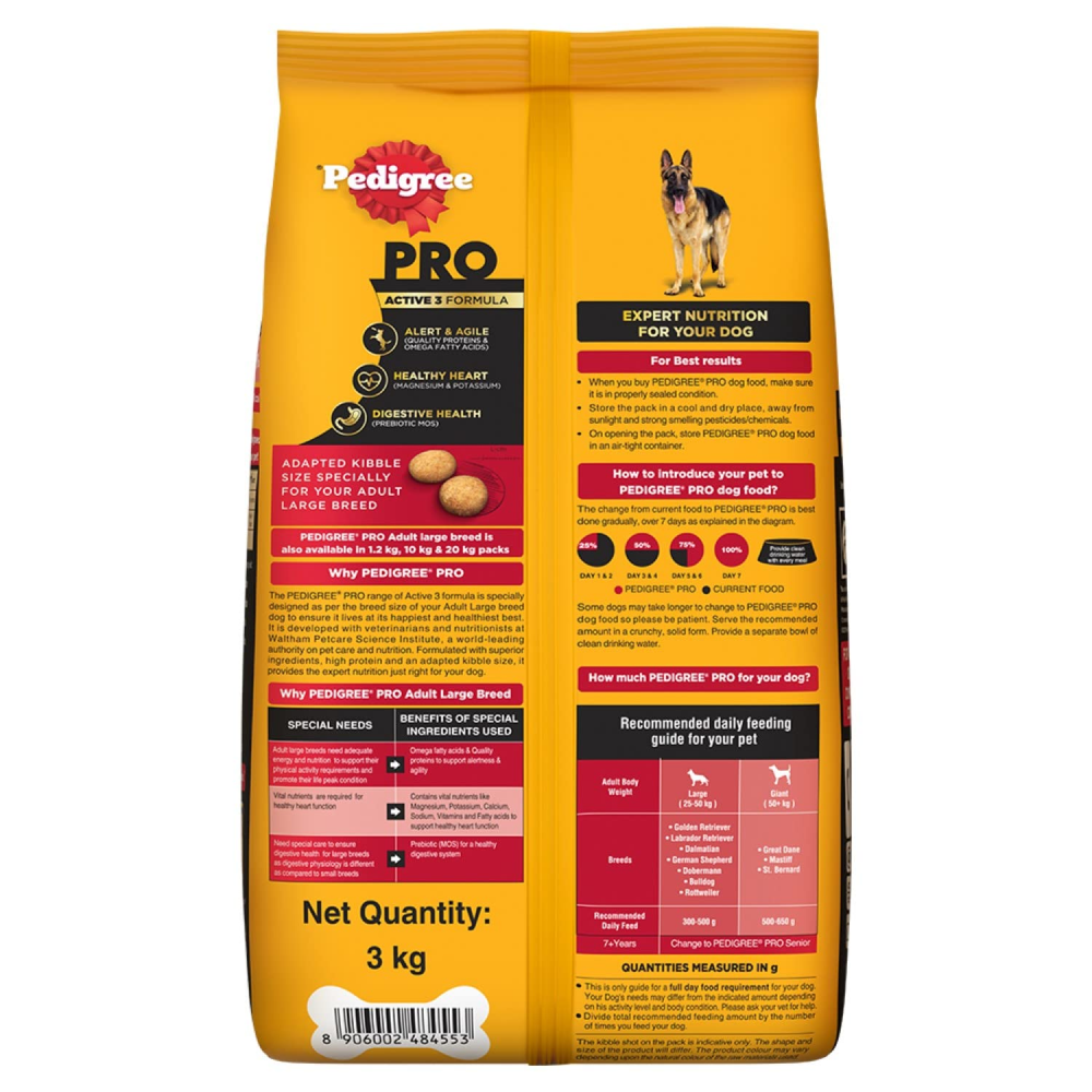 Pedigree PRO Expert Nutrition Active Large Breed Dry and Chicken and Liver Chunks in Gravy Adult Wet Dog Food Combo