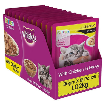 Whiskas Tuna in Jelly and Chicken in Gravy Meal Kitten Wet Food Combo