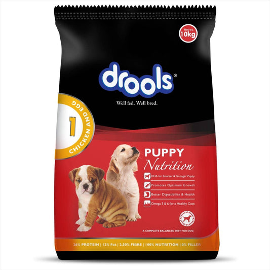 Drools Chicken and Egg Puppy Dry Food and Absolute Calcium Bone Jar for Dogs Combo