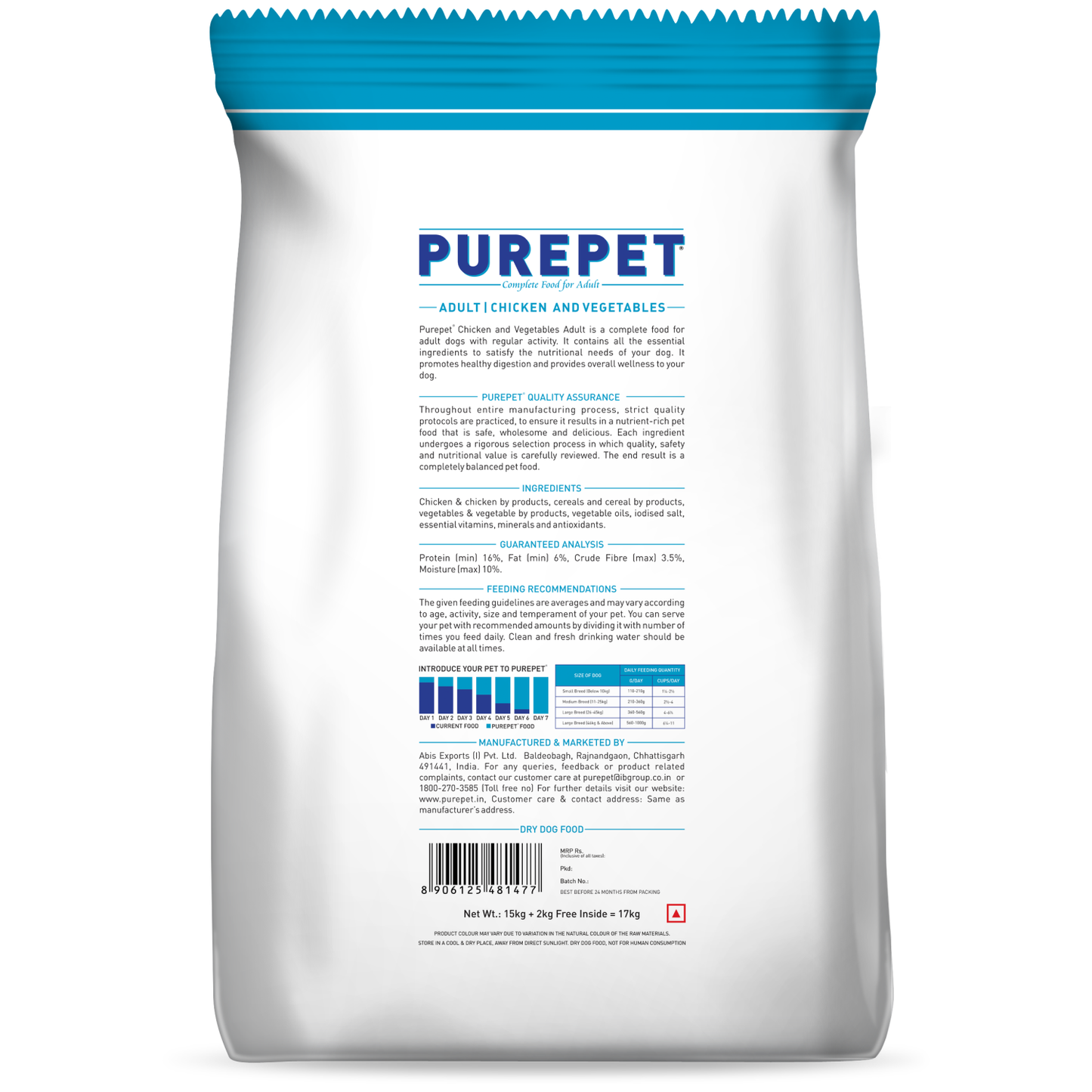 Purepet Chi & Veg Adult 20Kg