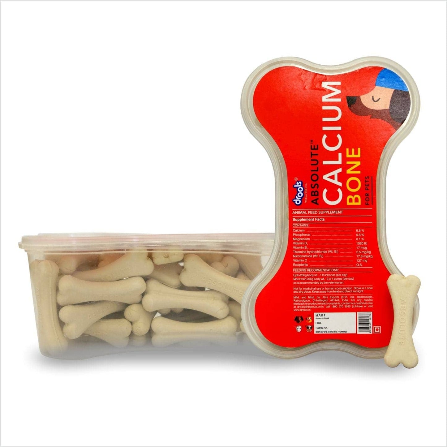 Drools Chicken and Egg Puppy Dry Food and Absolute Calcium Bone Jar for Dogs Combo