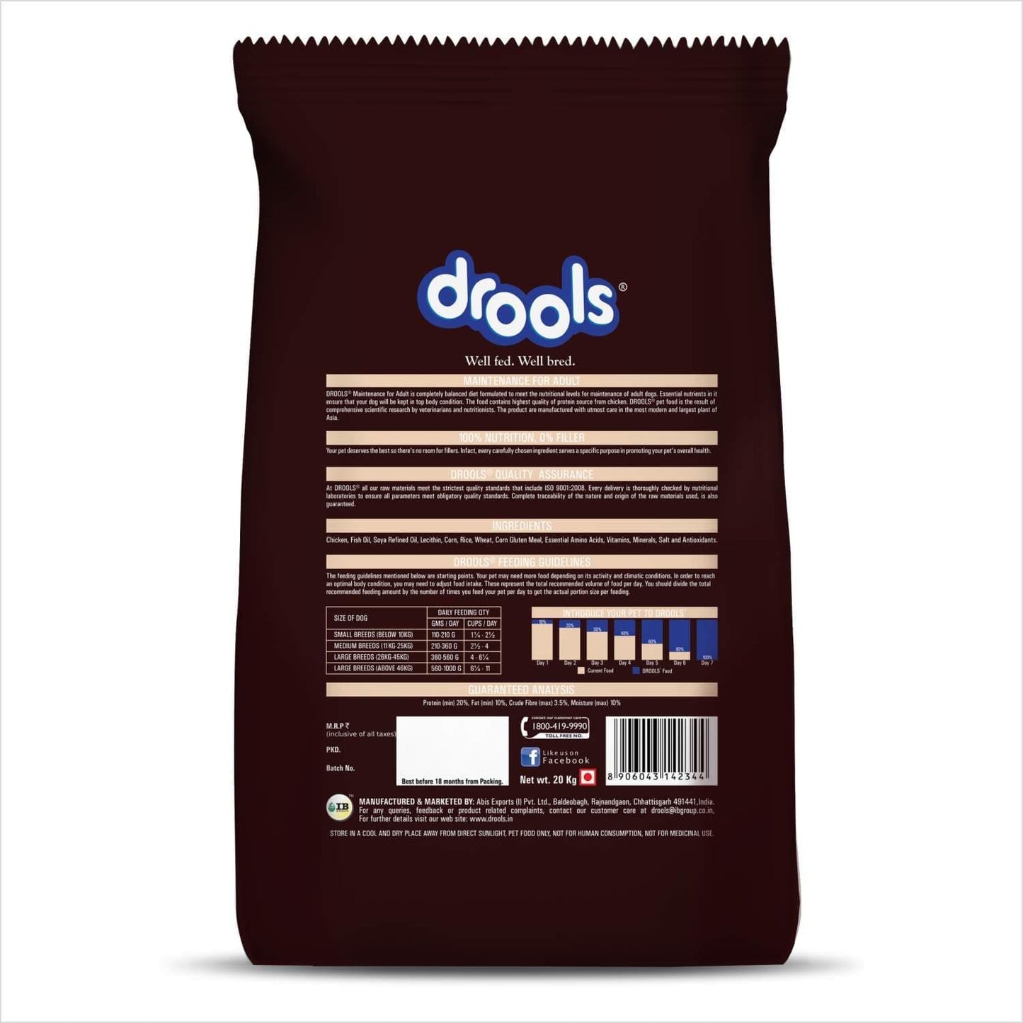 Drools Maintenance Chicken Flavor Adult Dog Dry Food