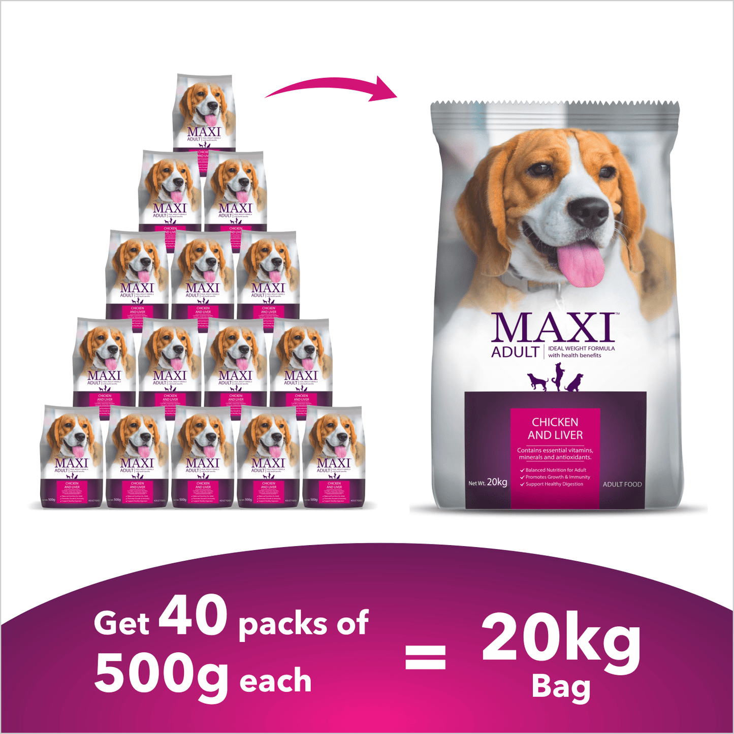 Maxi Adult Chicken and Liver 20Kg