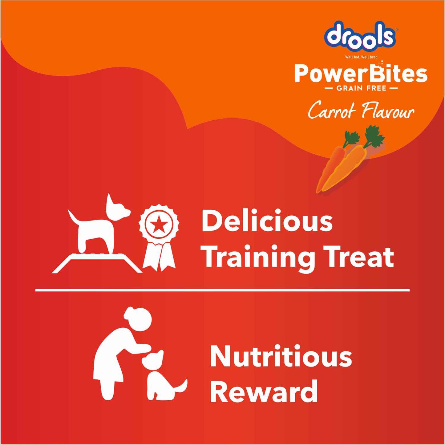 Drools Power Bites Carrot Flavour Dog Treats