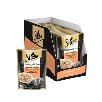 Sheba Chicken With Tuna In Gravy Rich Premium Adult Fine Cat Wet Food