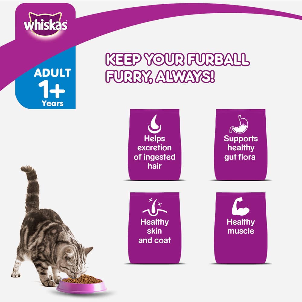 Whiskas Hairball Control Chicken & Tuna Adult (1+ Years) Cat Dry Food