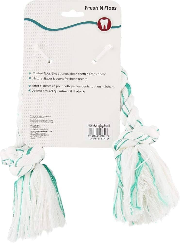 Petmate Booda Fresh N Floss Spearmint 3 Knot Rope Toy for Dogs