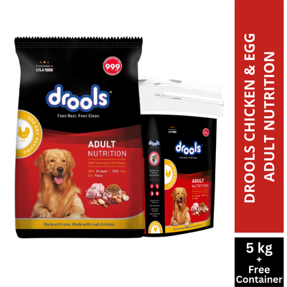 Drools Chicken & Egg Adult 5KG + Container Free