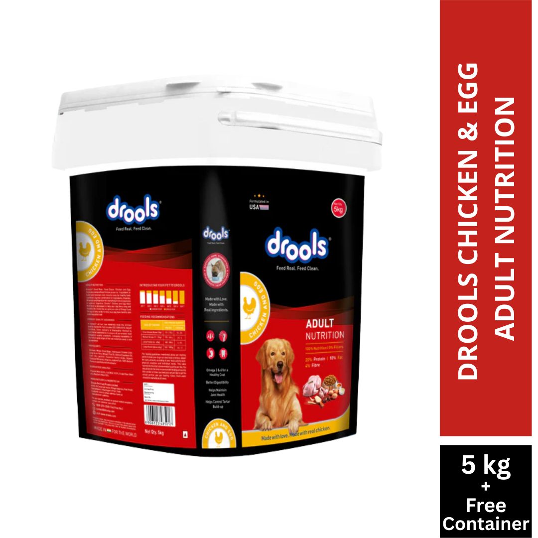 Drools Chicken & Egg Adult 5KG + Container Free