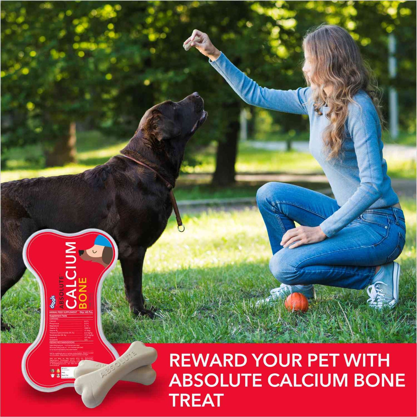 Drools Chicken and Egg Puppy Dry Food and Absolute Calcium Bone Jar for Dogs Combo