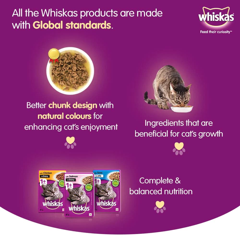 Whiskas Tuna in Jelly and Chicken in Gravy Meal Kitten Wet Food Combo