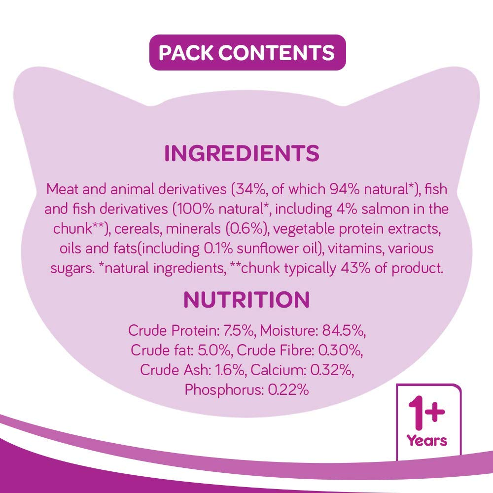 Whiskas Tuna in Jelly Meal and Salmon in Gravy Meal Adult Cat Wet Food Combo