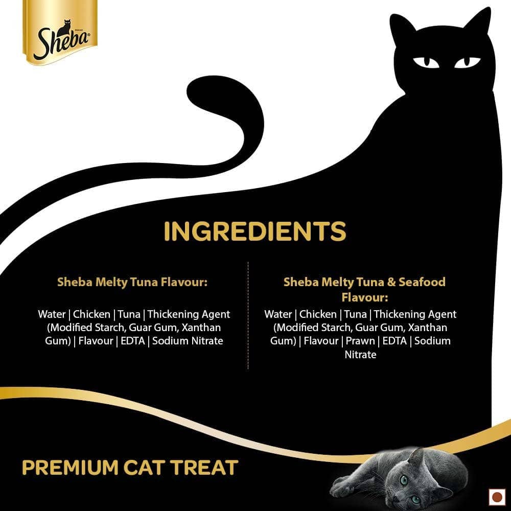 Sheba Tuna Flavor and Tuna & Prawn Maguro and Chicken & Chicken Whitefish Sasami Treats for Cats Combo