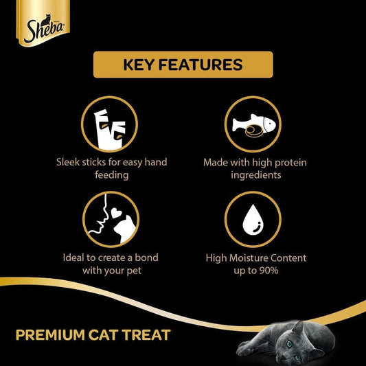 Sheba Tuna Flavor and Tuna & Prawn Maguro Selection Melty Premium Cat Treat