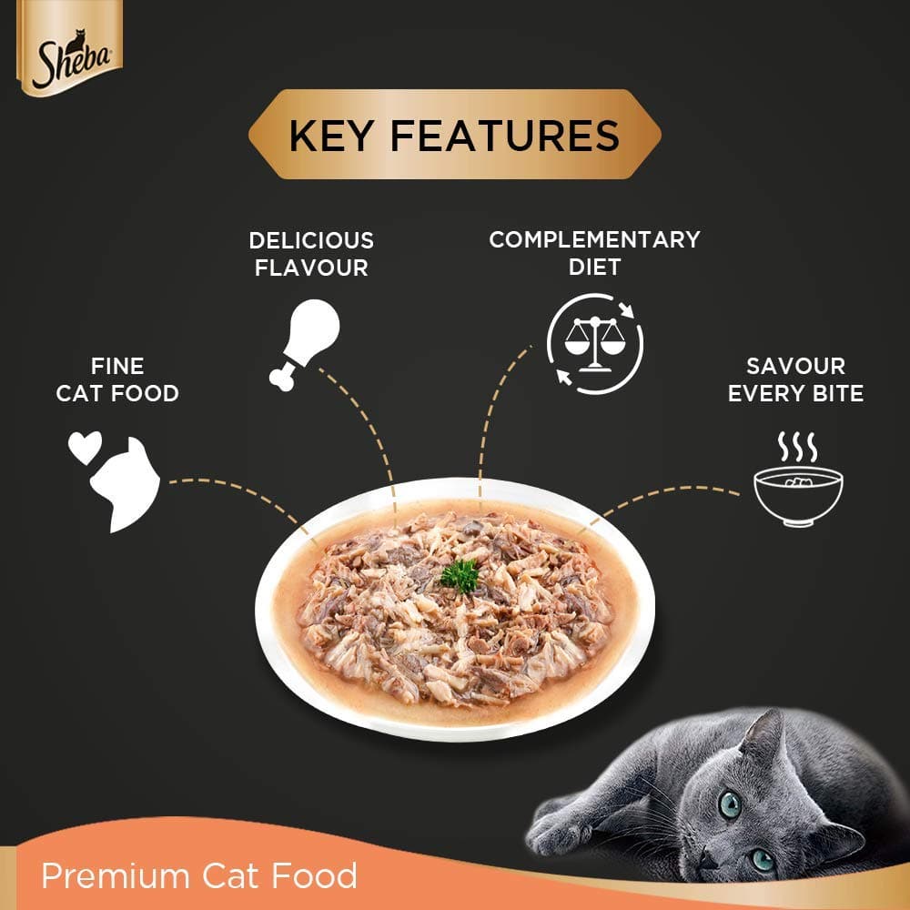 Sheba Tuna Pumpkin Carrot and Chicken With Tuna Adult Cat Wet Food Combo (12+12)