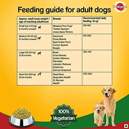 Pedigree 100% Vegetarian Dry and Chicken Chunks in Gravy Wet Puppy Dog Food Combo