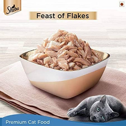 Sheba Maguro Bream Fish and Fish with Dry Bonito Flake Cat Wet Food Combo (24+24)