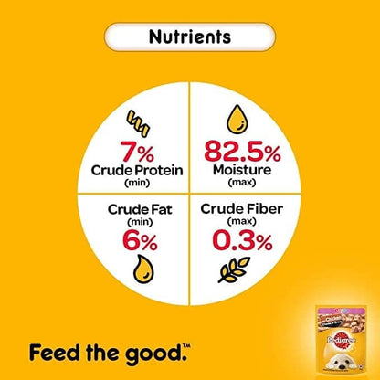 Pedigree 100% Vegetarian Dry and Chicken Chunks in Gravy Wet Puppy Dog Food Combo