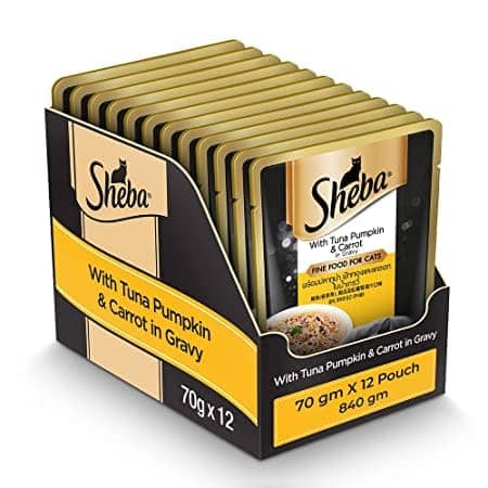Sheba Tuna Pumpkin Carrot and Chicken With Tuna Adult Cat Wet Food Combo (12+12)